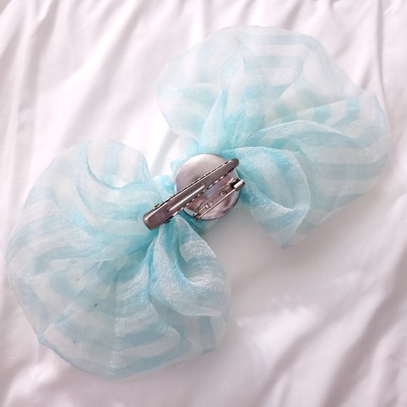 KOKOKIM Striped Baby Blue Hairbow - Picture 4 of 4